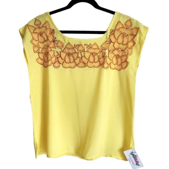 Boho bohemian Mexican Embroidered Blouse - Picture 2 of 3